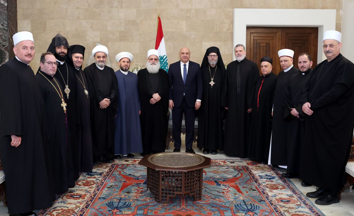 دیدار جوزف عون با هیئتی از رهبران مذهبی لبنان