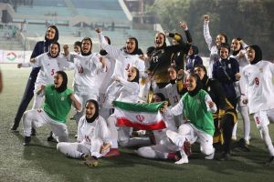 شادی بازیکنان تیم ملی فوتبال زنان
