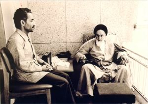 شهید محمدعلی رجایی در دیدار با امام خمینی