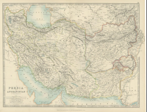 نقشهٔ ایران و افغانستان-جزایر سه‌گانه و سواحل ایران