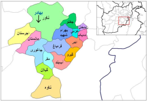 نقشه ولایت غزنی
