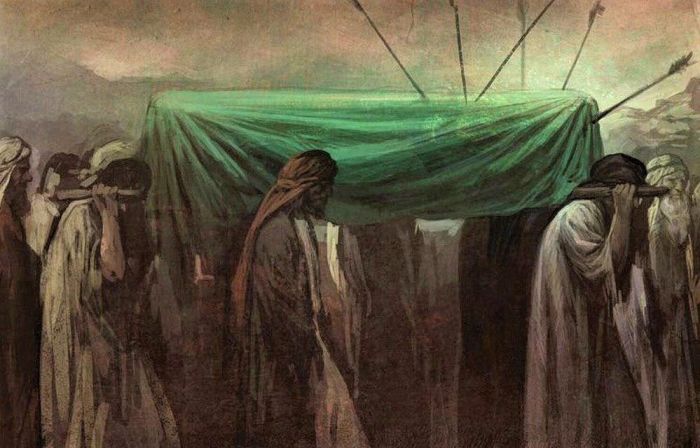 نقاشی «تشییع امام حسن» اثر حسن روحالامین