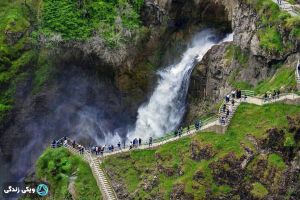 مسیر پیاده‌روی آبشار شلماش