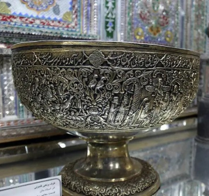 ظرف برنجی قلمکاری