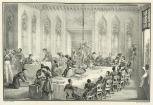 نقاشی از جلسه پرداخت غرامت از سوی ایران به روسیه در تبریز